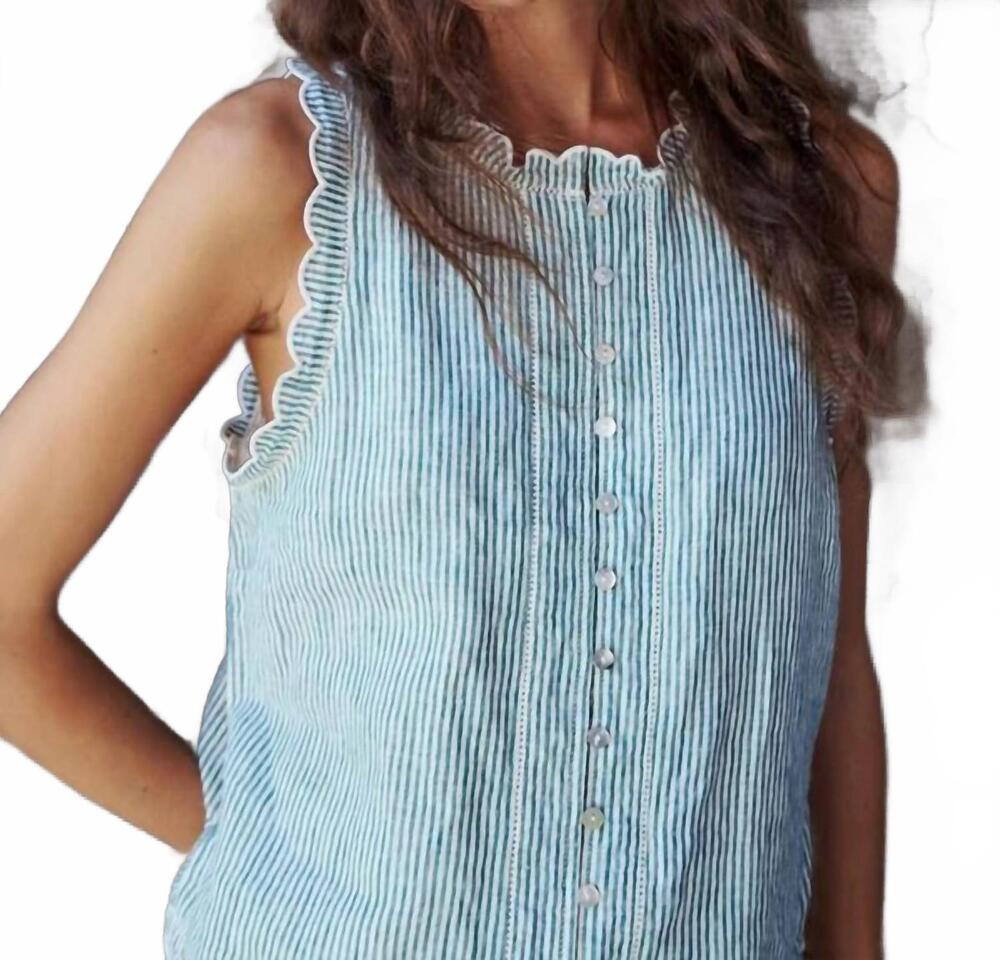 NEW MELISSA NEPTON zola top in green stripe